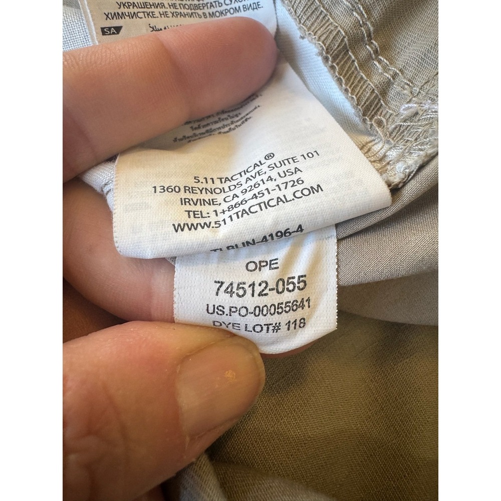 5.11 Tactical Cargo Pants Mens 40x32 Beige Outdoor Work Utility (1019) - Picture 7 of 11